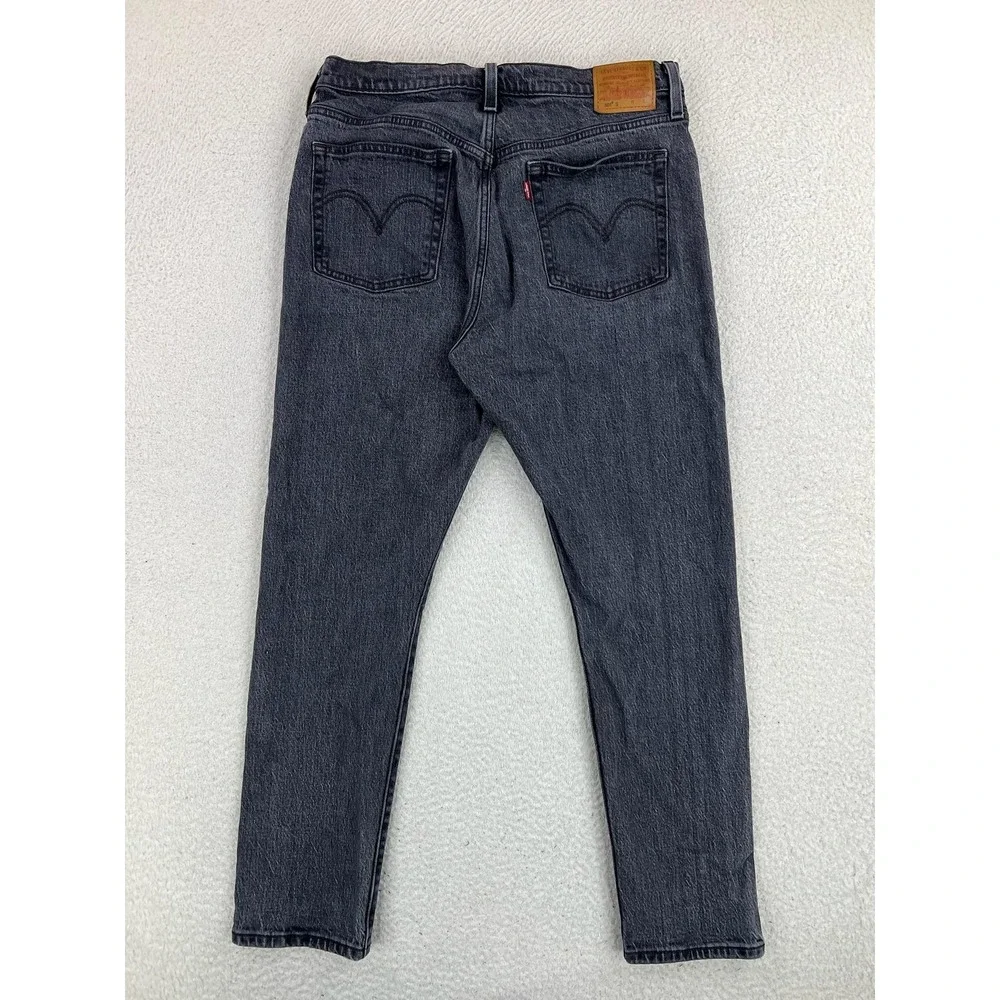 Levis 501 S Skinny Jeans Mens 30x28 Gray Slim Stretch Denim Charcoal Wash